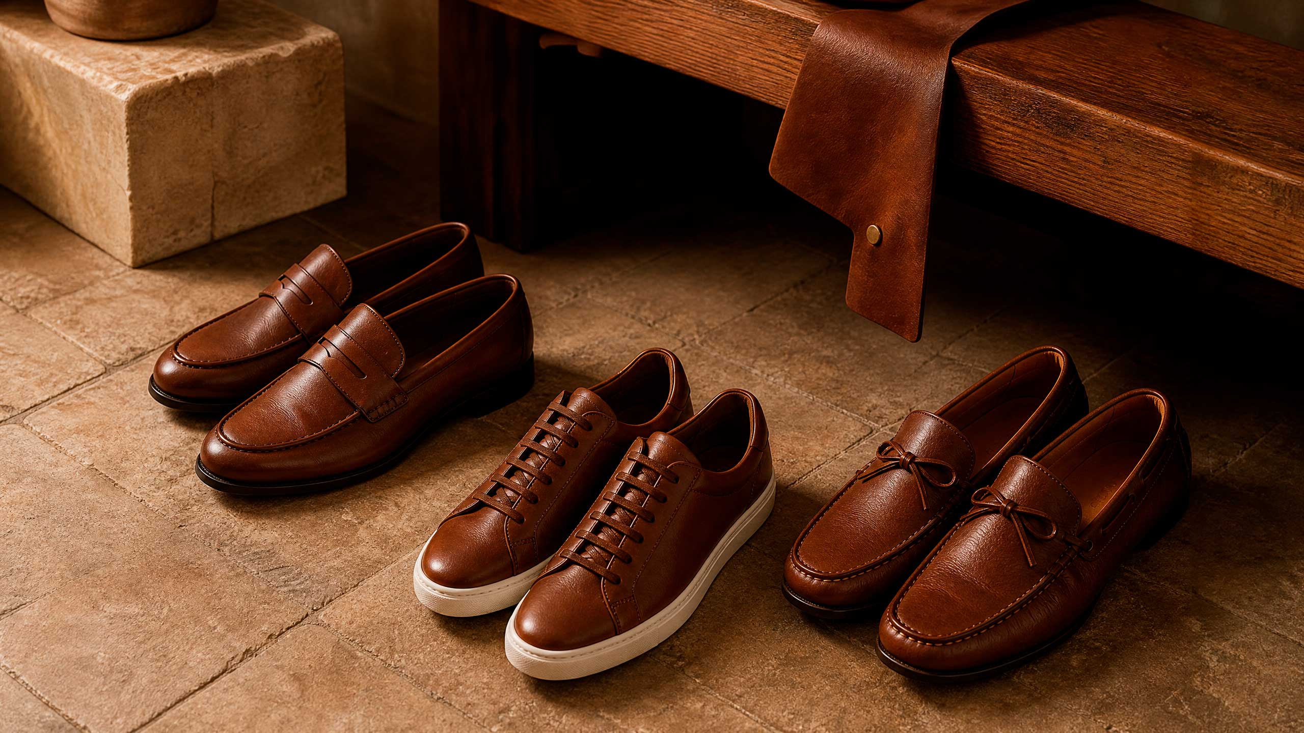 Sapatos de couro